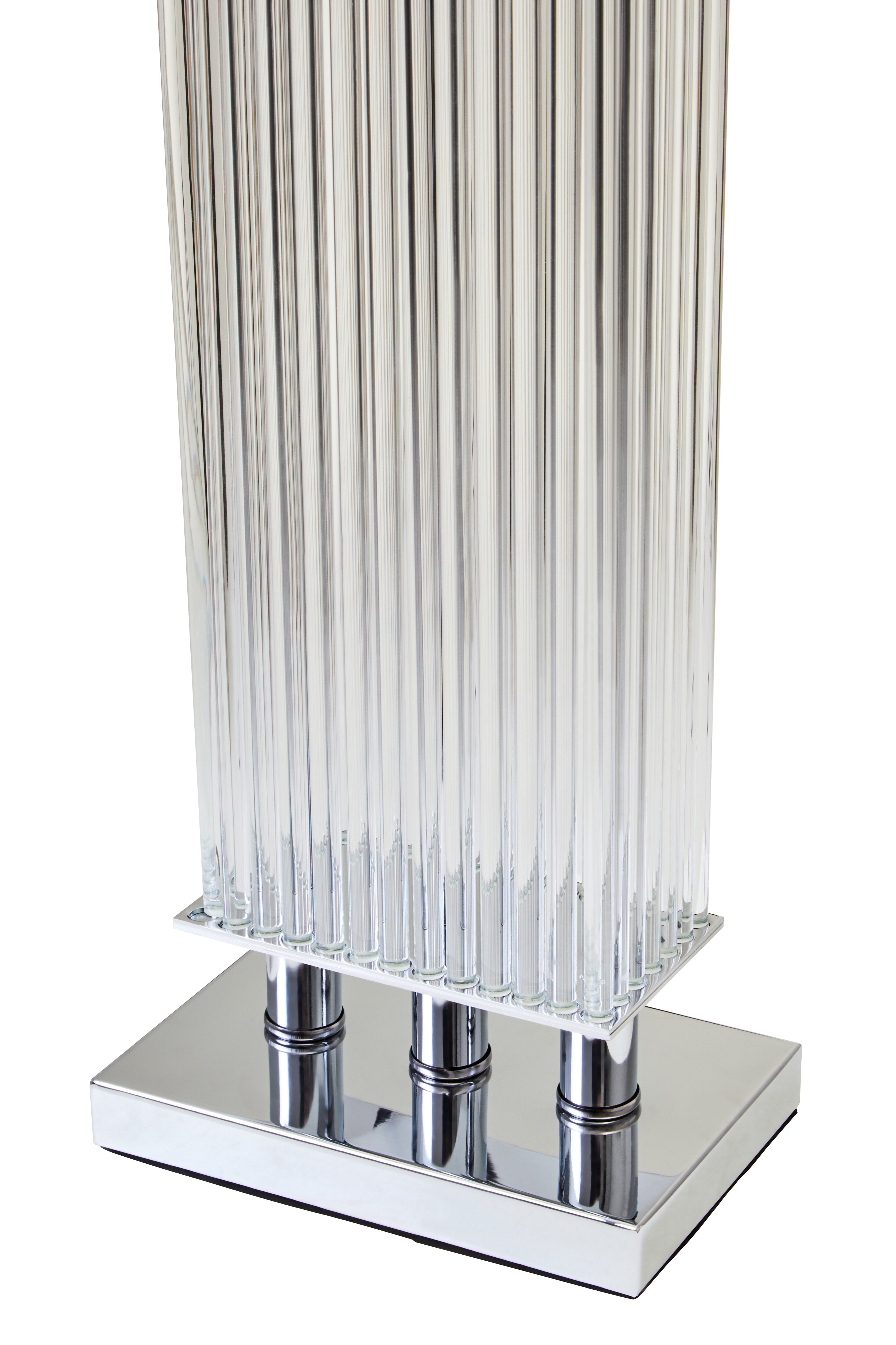 Allegra Clear Glass Table Lamp With Matte Silver Base